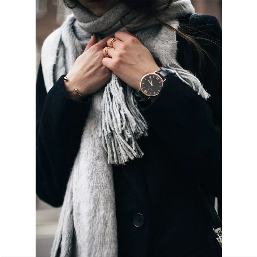 Big soft fuzzy gray scarf